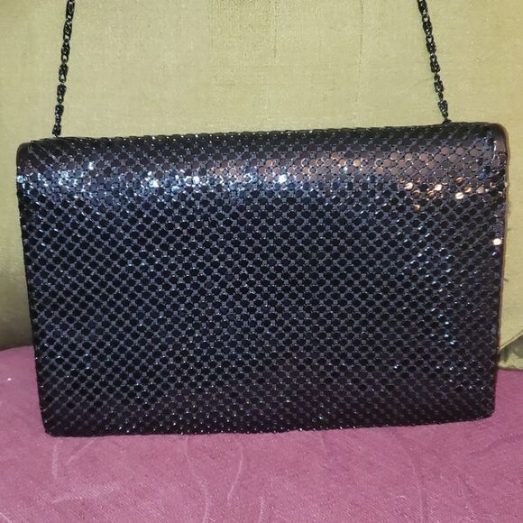 VNTG Evening Black Metal Mesh Crossbody Purse - Picture 3 of 8